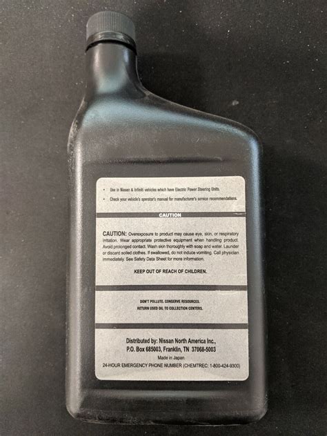 DEXRON™ VI type ATF may be used”. . Nissan e psf power steering fluid equivalent